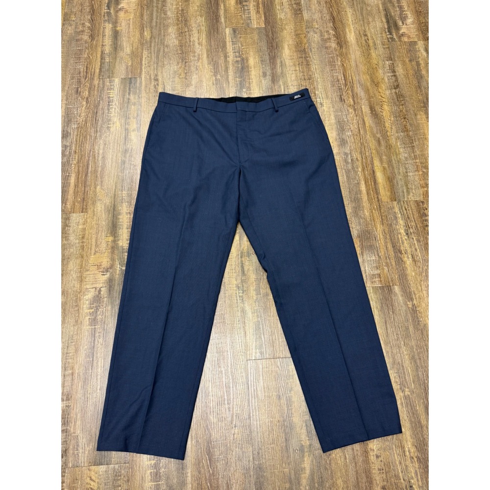Jos A Bank Traveler Collection Slim Fit Navy Micro Houndstooth Wool Dress Pants